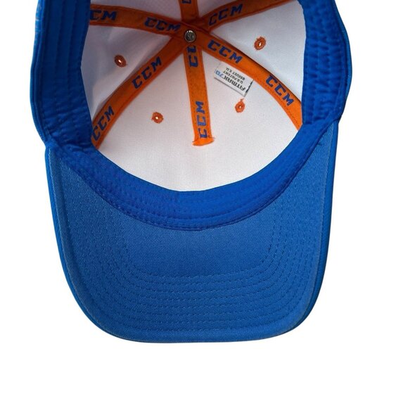 CCM Halftone Structured Flex Fitted Hat Cap S/M Hockey Equipment Blue Orange Dad - Picture 11 of 11